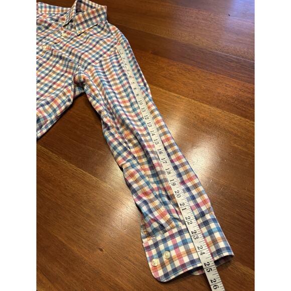 Medium Gitman Bros Colorful Checkered Soft Cotton long Sleeve Button Up Shirt - Picture 10 of 10